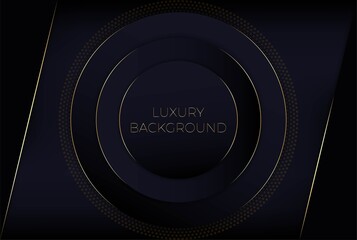 Circle Circular Modern Futuristic Luxury Abstract Dark Grey Metallic Gold Light Background Design. Vector illustration