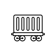 Cargo Train vector outline icon style illustration. EPS 10 File