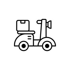 Delivery Bike vector outline icon style illustration. EPS 10 File