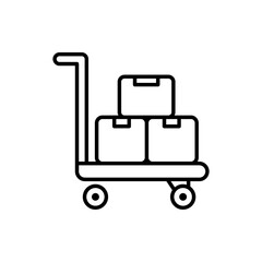 Trolley vector outline icon style illustration. EPS 10 File