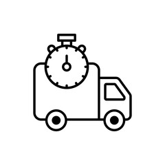 Timely Delivery vector outline icon style illustration. EPS 10 File