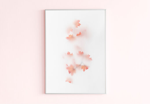 Photo Frame on a Pink Wall with Natural Light