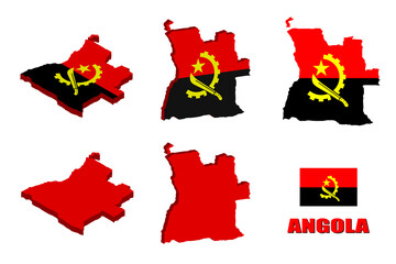 Angola map on white background. vector illustration.