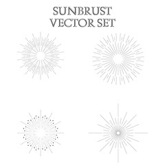 set of sunburst vintage elements. vector illustrations