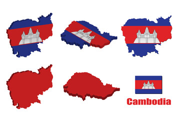 Fototapeta premium Cambodia map on white background. vector illustration.