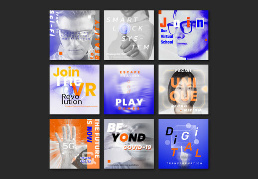 Advanced Technology Social Banner Template Set