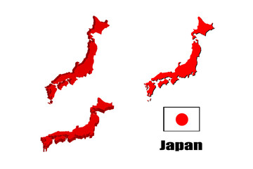 Japan map on white background. vector illustration.