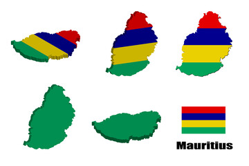 Mauritius map on white background. vector illustration.