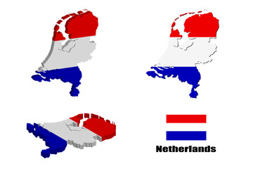 Netherlands map on white background. vector illustration.