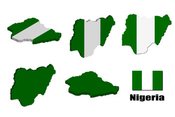 Nigeria map on white background. vector illustration.