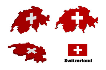 Switzerland map on white background. vector illustration.