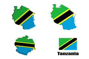 Tanzania map on white background. vector illustration.