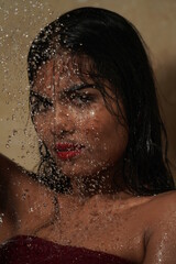 woman in shower