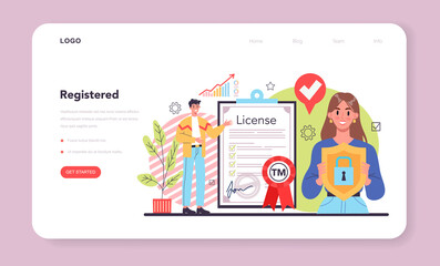 New company, trade mark registration web banner or landing page