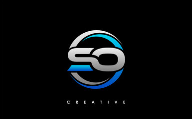 SO Letter Initial Logo Design Template Vector Illustration