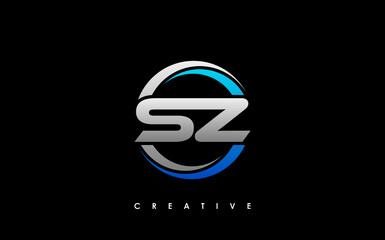 SZ Letter Initial Logo Design Template Vector Illustration