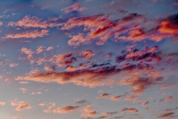 Colorful clouds during dramatic sunset          