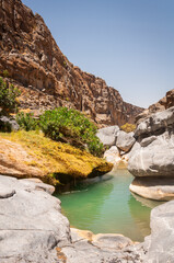Fototapeta na wymiar Wadi Dham Natural pools in Oman
