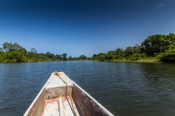 Fototapeta na wymiar canoe on the river