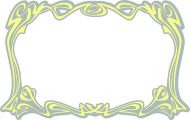 Art nouveau. Vintage frame. Vector isolate element. Wedding invitation, birthday cards. aesthetic ornament. EPS 8.