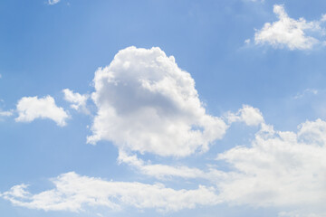 Blue sky with beautiful cumulus clouds, background