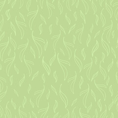 pastel green leaves seamless patterns set. botanical floral hand drawn lineart flower elements. packaging wrapping fabric textile design