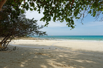 Shore under the shade. Peaceful Tropical Beach in Thailand