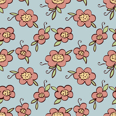 Seamless pattern with flowers