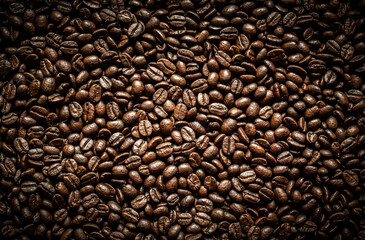 Roasted Coffee Beans background texture. 