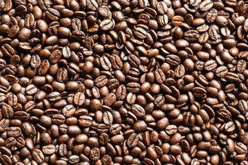 Roasted Coffee Beans background texture. 