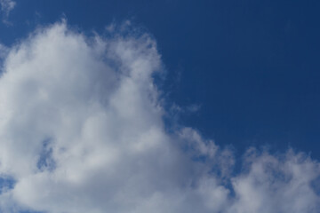 Blue sky and white clouds.