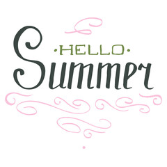 'Hello summer' lettering