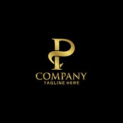 initial sp/ letter p luxury logo design template