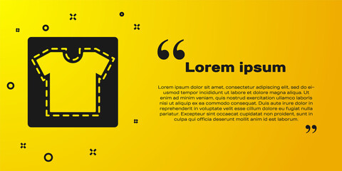 Obraz premium Black Sewing pattern icon isolated on yellow background. Markings for sewing. Vector
