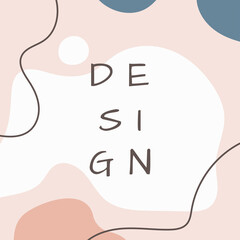 Square design template drawn by hand. Modern abstract background. Vector illustration.