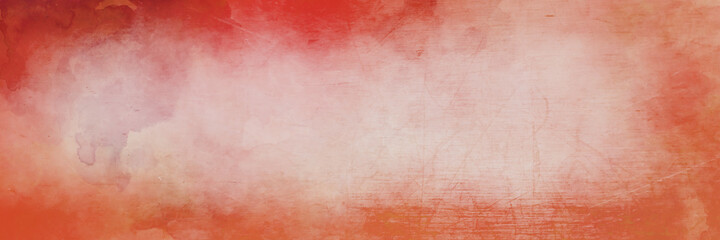 Fototapeta premium Autumn or fall color background with orange and red borders. Old metal vintage texture grunge pattern. White center on warm orange red background colors for thanksgiving or fall holidays and designs.