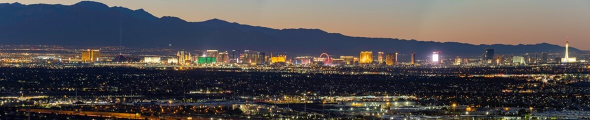 High angle view of the Vegas cityscape from Henderson View Pass