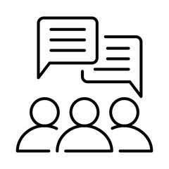 Monochrome simple communication icon vector illustration. Conversation between colleagues or friends