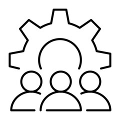 Monochrome organizational matters icon vector illustration. Collaboration, teamwork, partnership