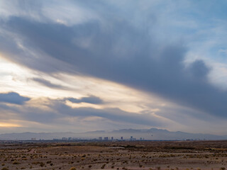 Sunset view of the strip and cityscape