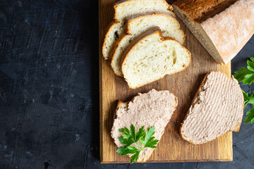 hummus sandwich tahini chickpea pate bean cream spices on the table healthy food meal snack copy...
