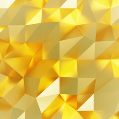 Gold polygon background 3d rendering, 3d illustration. Abstract triangle background. Gold background. Abstract Gold polygon wallpaper. Abstract gold Backdrop. Polygon golden backdrop.