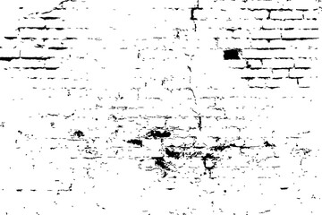 Old dark dirty crumbling grungy ancient brickwall. Uneven messy pitted rot surface of fissured decor. Ruined daub of crannied retro fortress. Rusty grime decayed rustic dusty wall block for 3D design