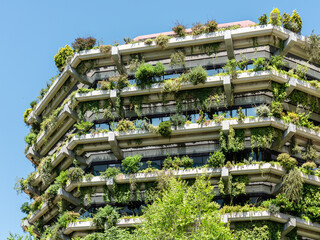 Green Building Facade Details In Barcelona, Spain - 434399396