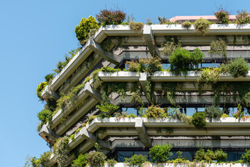 Green Building Facade Details In Barcelona, Spain - 434399513