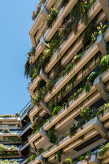 Fototapeta premium Green Building Facade Details In Barcelona, Spain