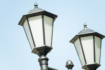 Fototapeta na wymiar street lamp sky against blue sky