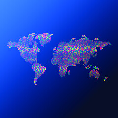 Flat earth, templates for website patterns, anual reports, infographics. vector world map, isolated on a blue background. Globe worldmap icons are similar.