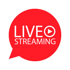 Live broadcasting. The red symbol of live broadcasting and live broadcasting.