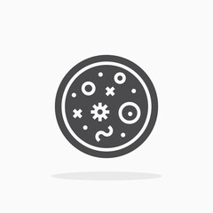 Bacteria in Petri dish icon.
